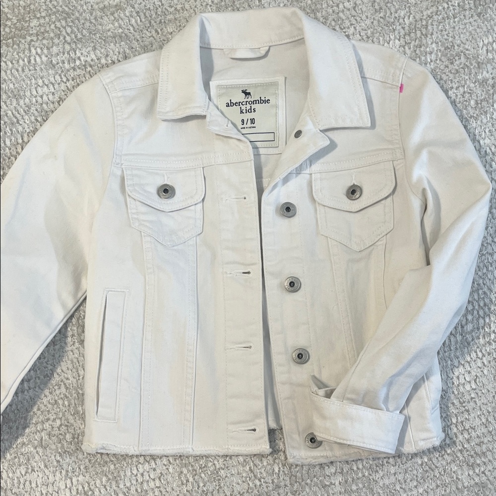 Abercrombie Kids White Denim Jacket Size 9/10